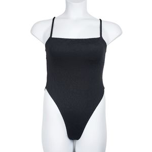 Cupshe Womens Black Floral High Cut One Piece Swimsuit Size M NWT